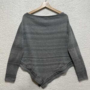 LA Made Women's Knit Poncho Sweater Shawl Gray Size Medium